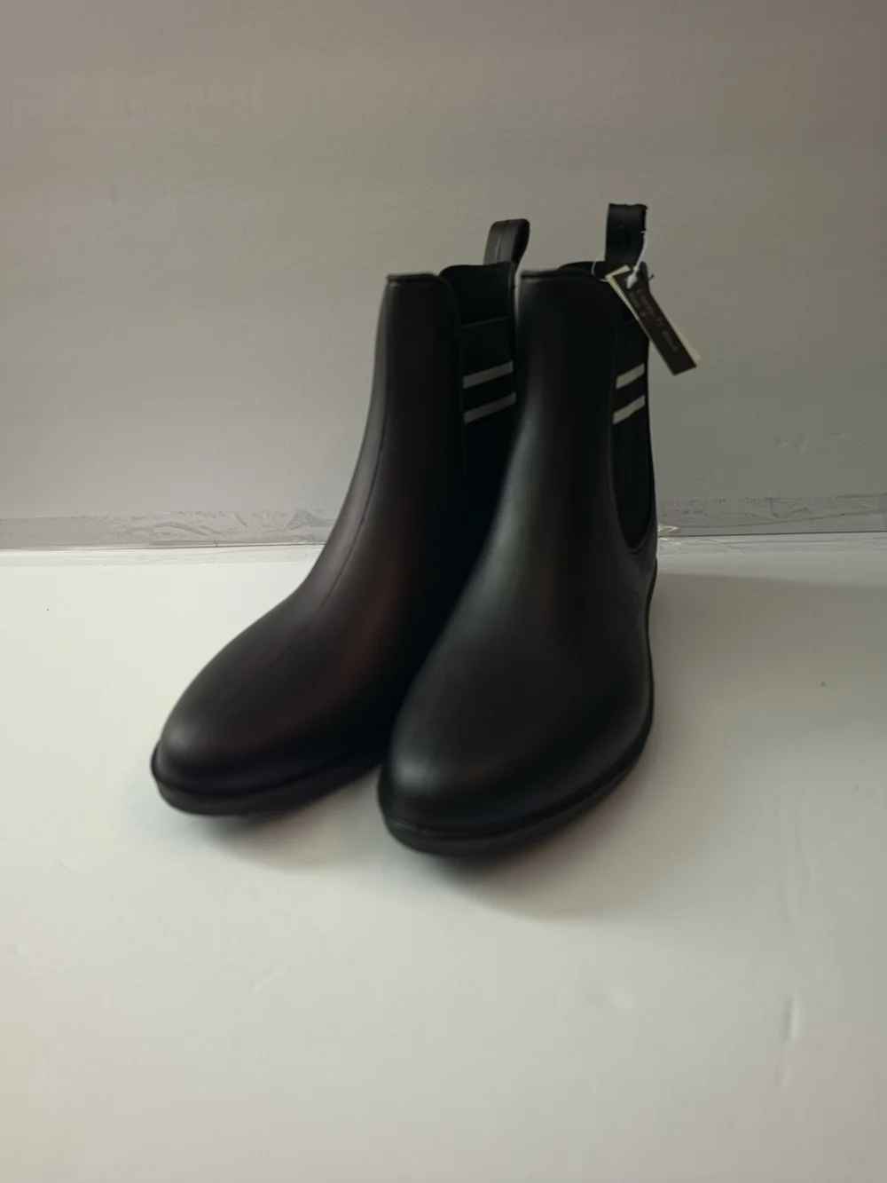 Black Chelsea Rain Ankle Boots